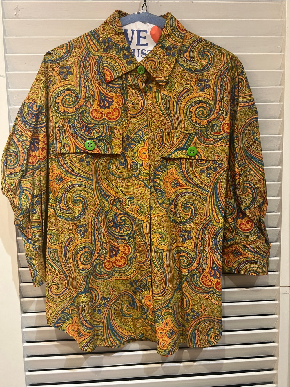 Alexis Retro Paisley Short Sleeved Collared Blouse
